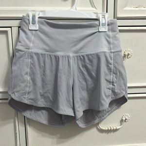 Lululemon white speed up shorts